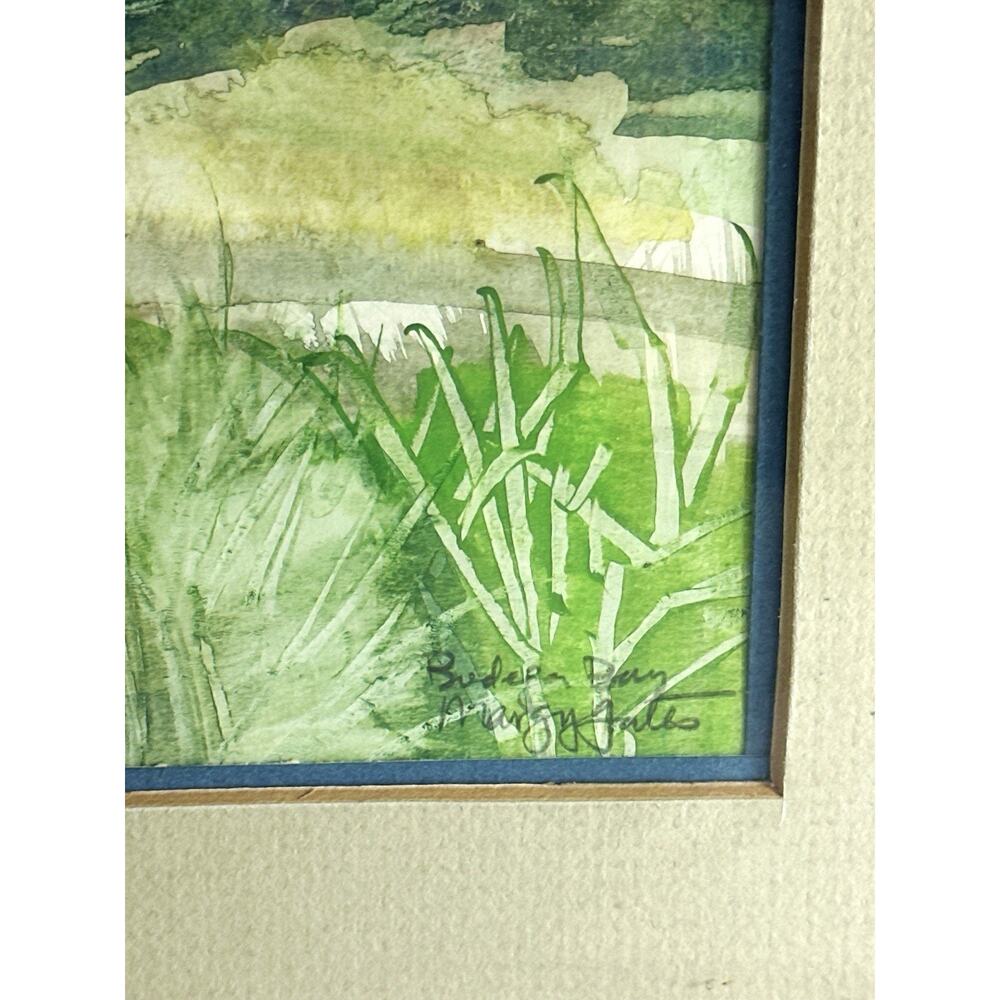 Margy Gates Original Watercolor Bodega Bay CA Sailboats Framed 19x14 - Picture 3 of 7